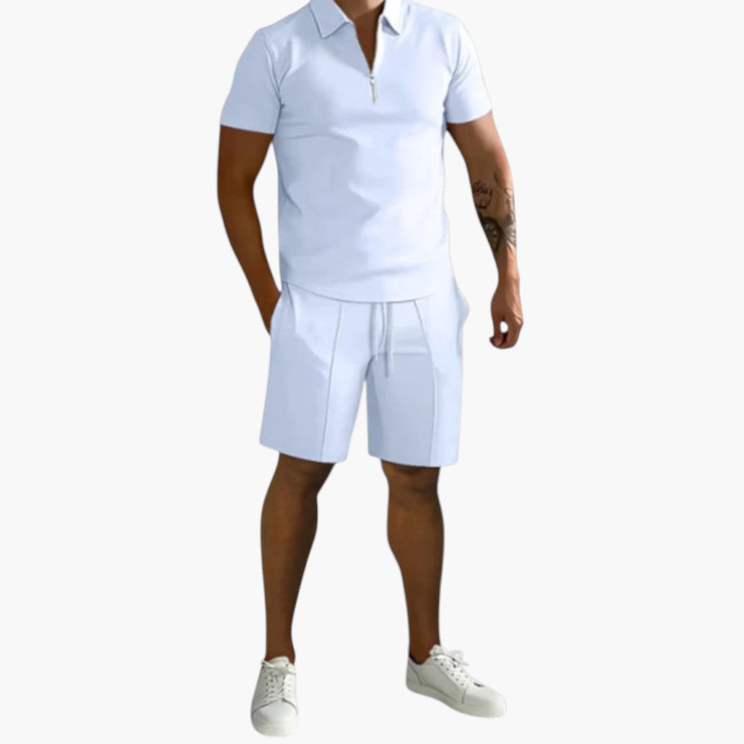 Dorian | Men’s Two-Piece Summer Set with Half-Zip Shirt