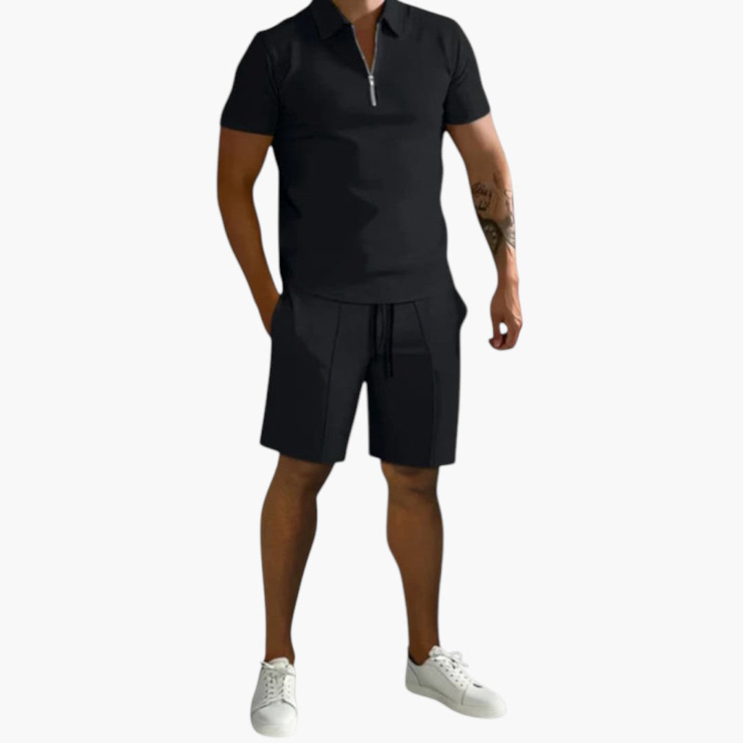 Dorian | Men’s Two-Piece Summer Set with Half-Zip Shirt