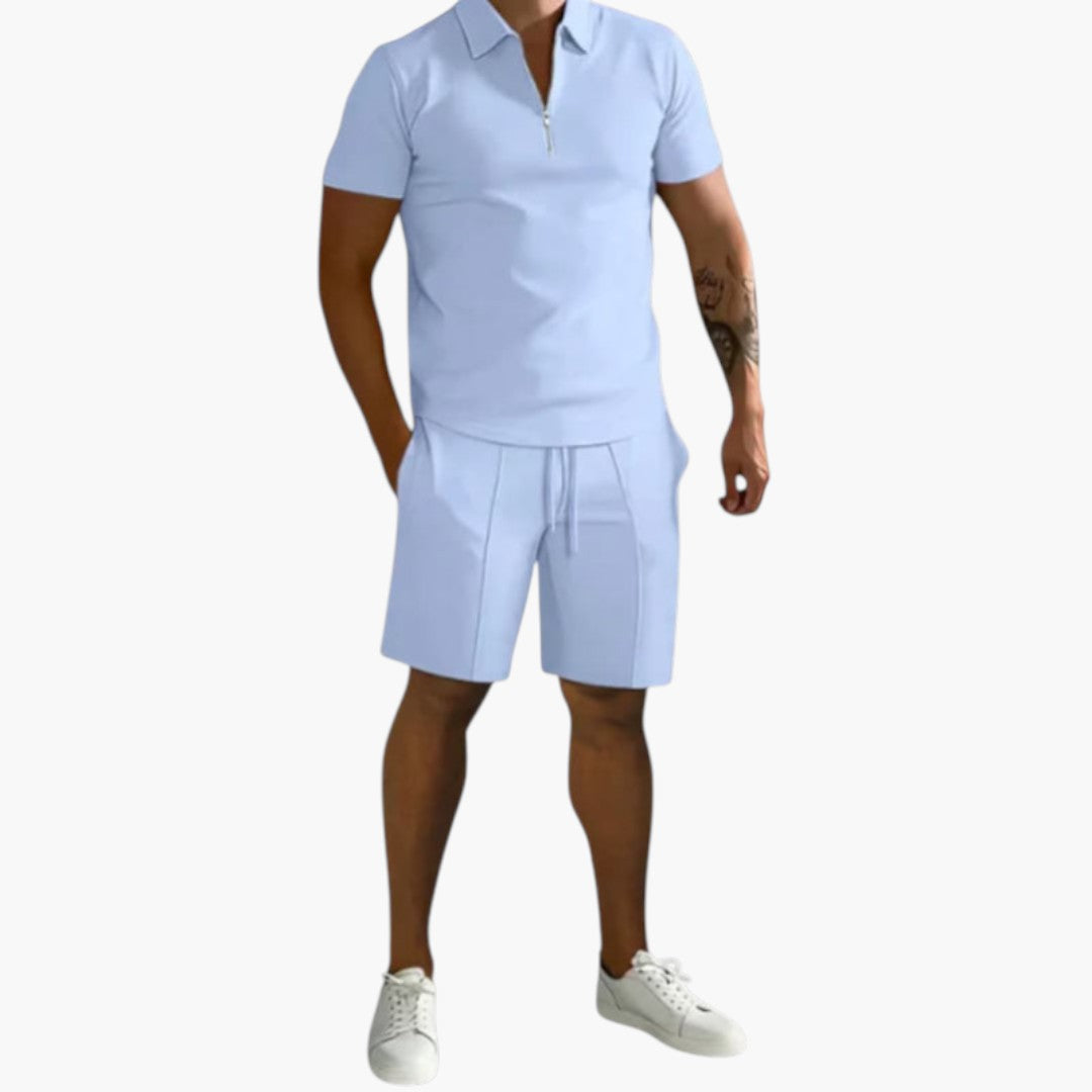 Dorian | Men’s Two-Piece Summer Set with Half-Zip Shirt