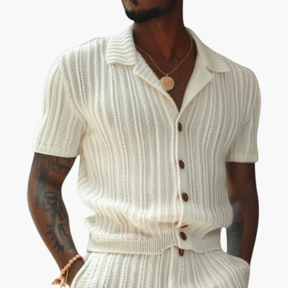 Bennett | Men’s Summer Knit Set with Short-Sleeve Shirt
