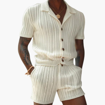 Bennett | Men’s Summer Knit Set with Short-Sleeve Shirt