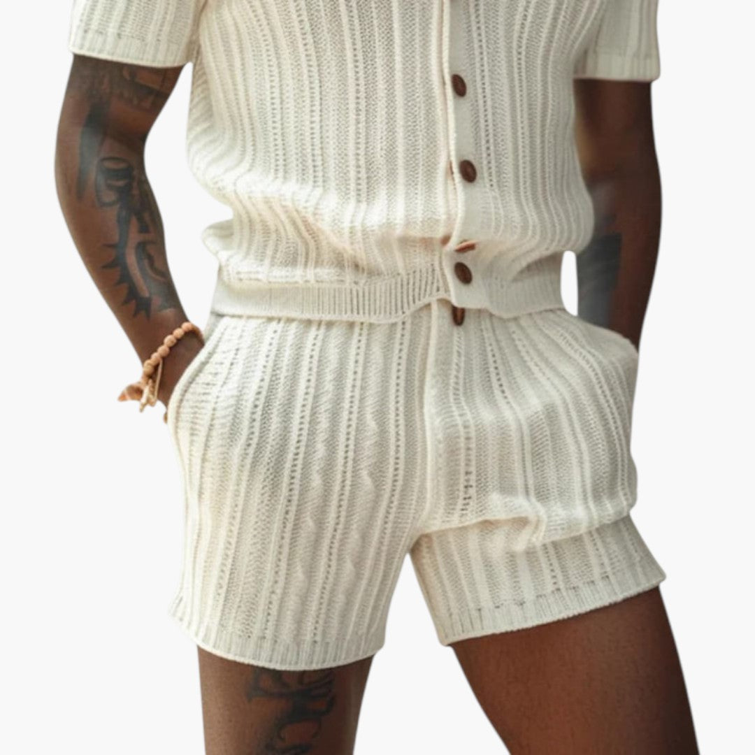 Bennett | Men’s Summer Knit Set with Short-Sleeve Shirt