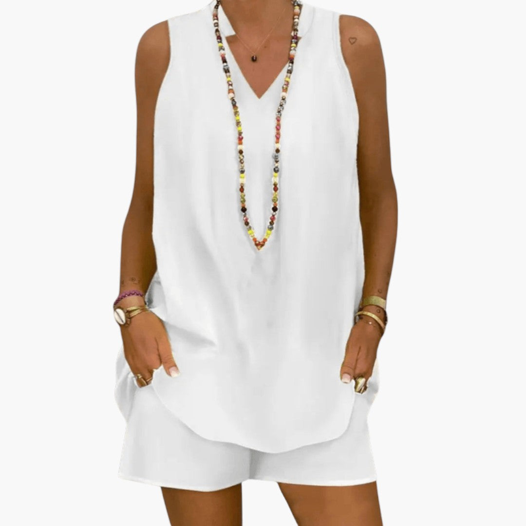 Tatum | Women’s Summer Set with Sleeveless Tunic and Shorts