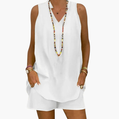 Tatum | Women’s Summer Set with Sleeveless Tunic and Shorts