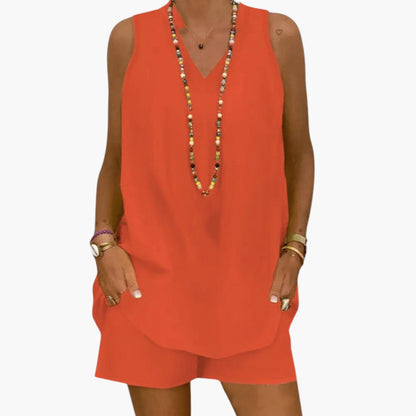 Tatum | Women’s Summer Set with Sleeveless Tunic and Shorts