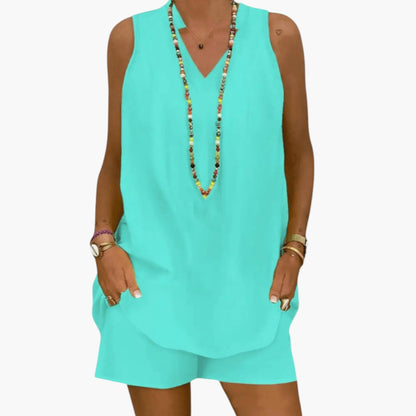 Tatum | Women’s Summer Set with Sleeveless Tunic and Shorts