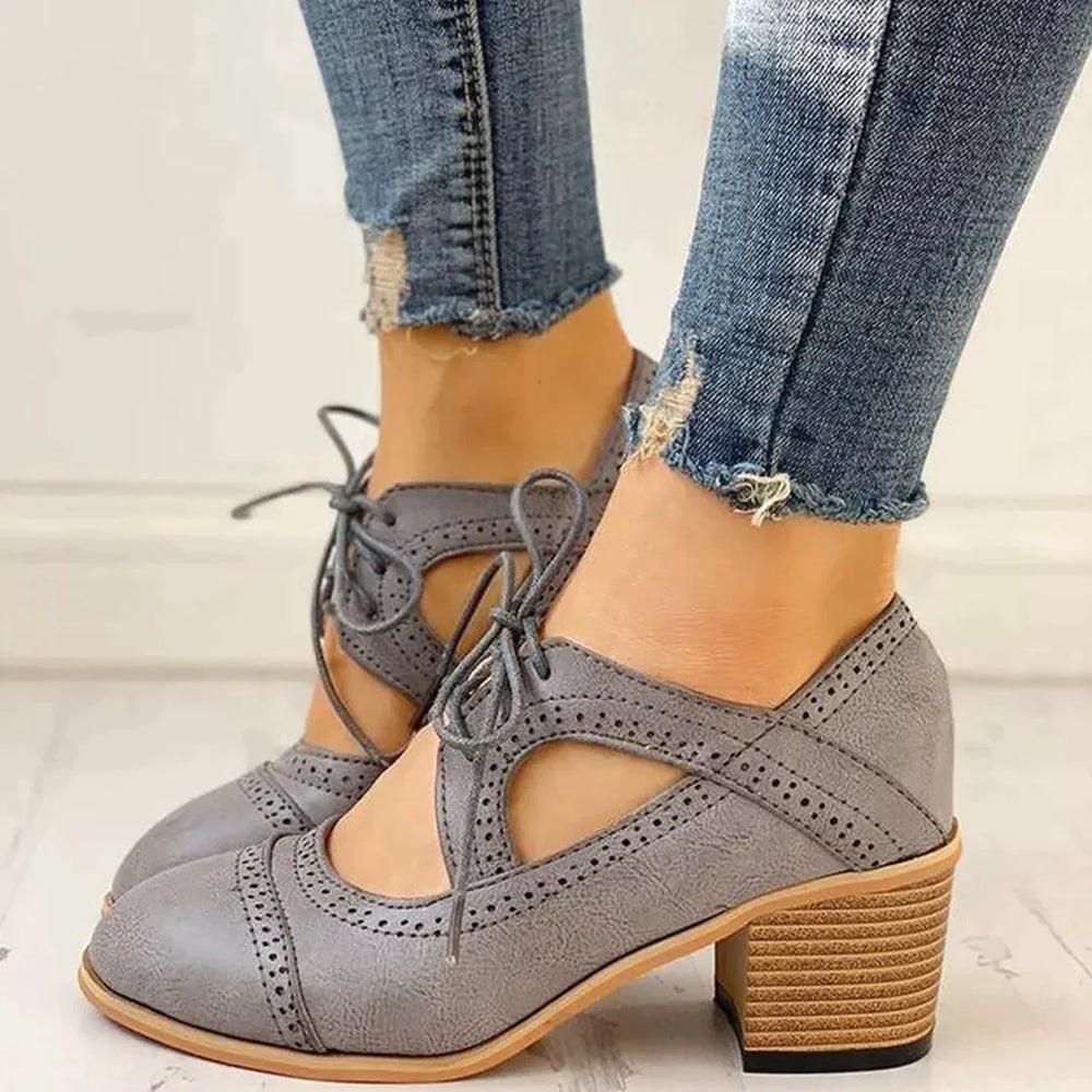 Kendall | Women’s Heeled Lace-Up T-Strap Orthopedic Shoes