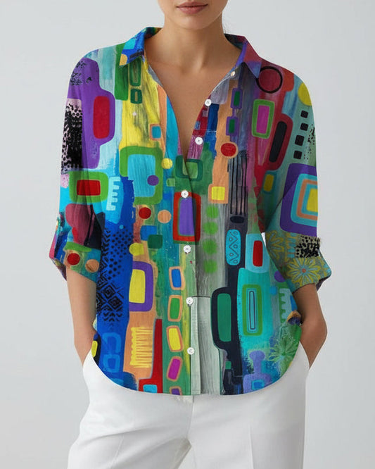 Ailsa | Women’s Effortless Chic Abstract Print Blouse