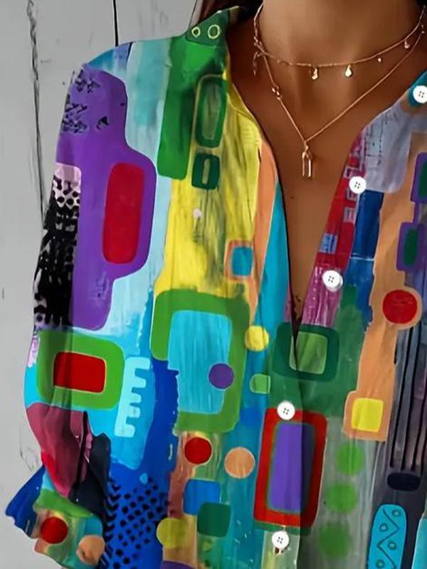 Ailsa | Women’s Effortless Chic Abstract Print Blouse