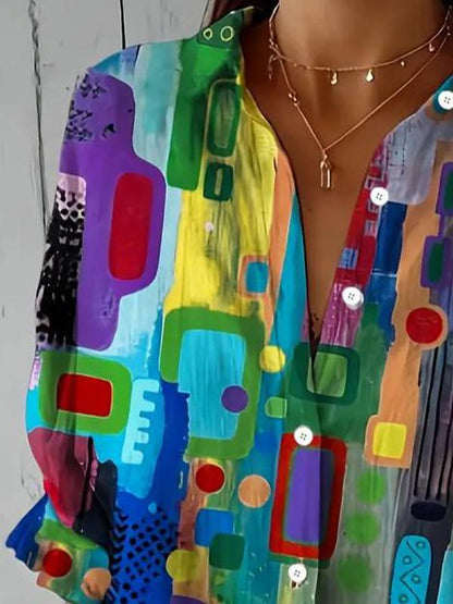 Ailsa | Women’s Effortless Chic Abstract Print Blouse