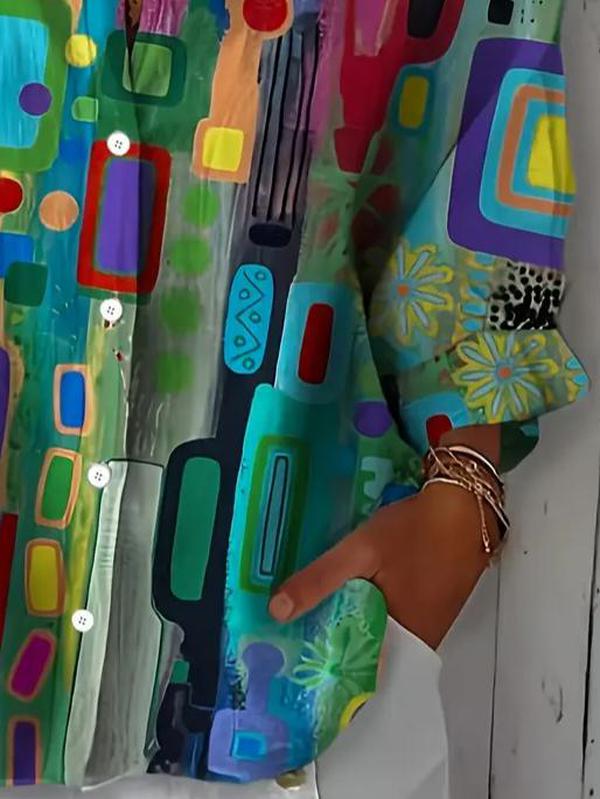 Ailsa | Women’s Effortless Chic Abstract Print Blouse