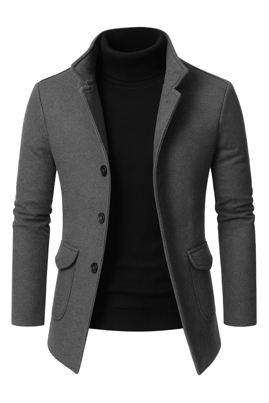 Eliot | Men’s Winter Overcoat with Structured Collar & Front Pockets