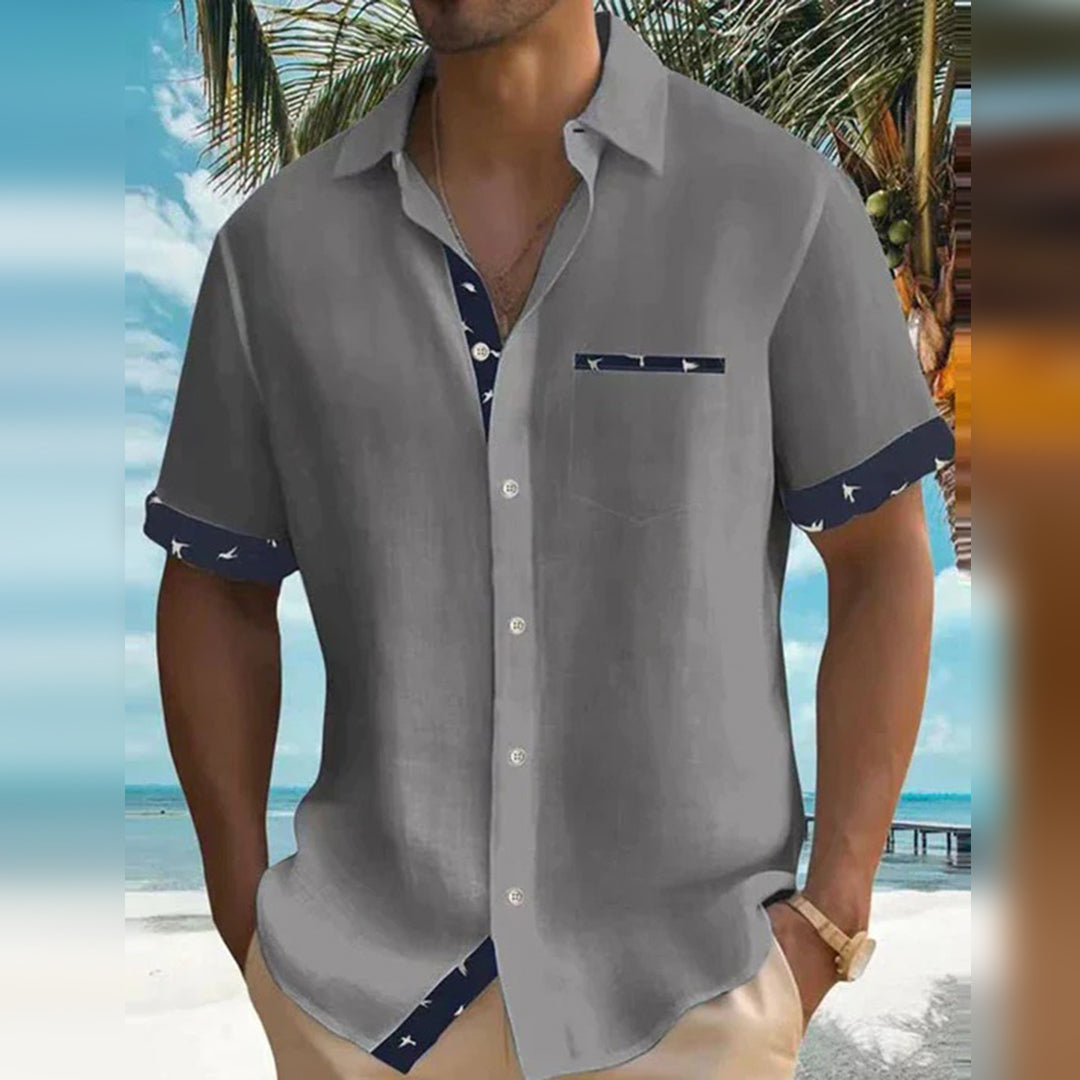 Theo | Men’s Lightweight Slim-Fit Beach Shirt with Breathable Linen