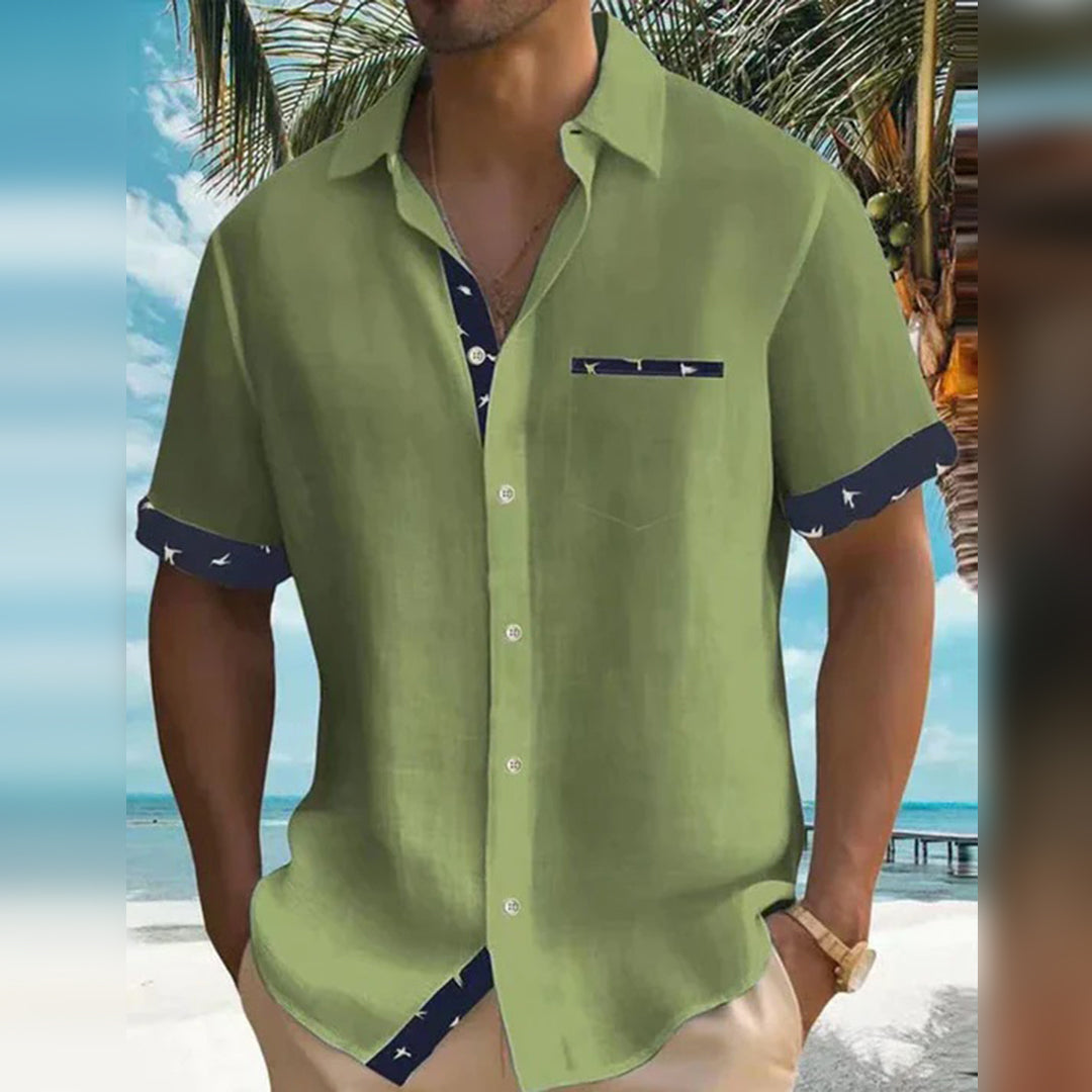 Theo | Men’s Lightweight Slim-Fit Beach Shirt with Breathable Linen