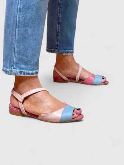 Aveline | Women’s Elegant Colorblock Flat Sandals