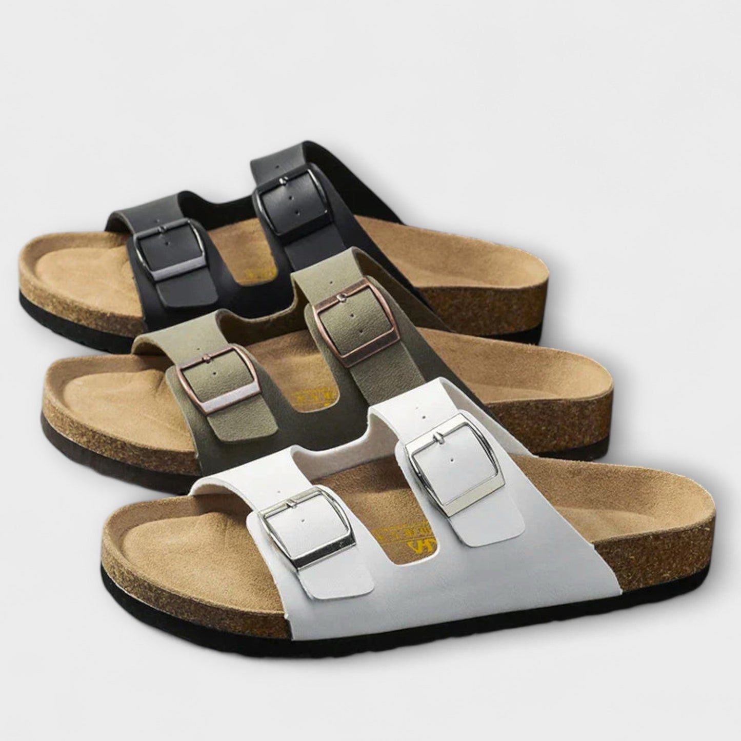 Quincy | Women’s Orthopedic Double Buckle Slide Sandals