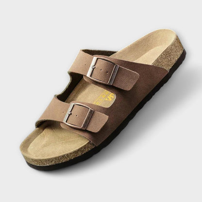 Quincy | Women’s Orthopedic Double Buckle Slide Sandals