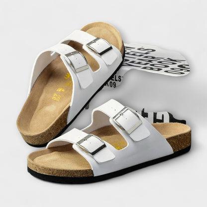 Quincy | Women’s Orthopedic Double Buckle Slide Sandals
