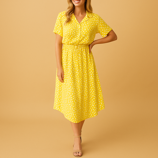 Jolene | Women’s Midi Summer Dress with V-Neck Wrap Front