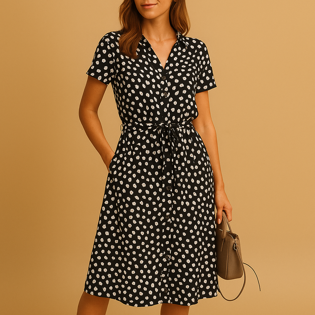 Jolene | Women’s Midi Summer Dress with V-Neck Wrap Front