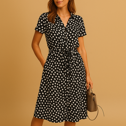 Jolene | Women’s Midi Summer Dress with V-Neck Wrap Front