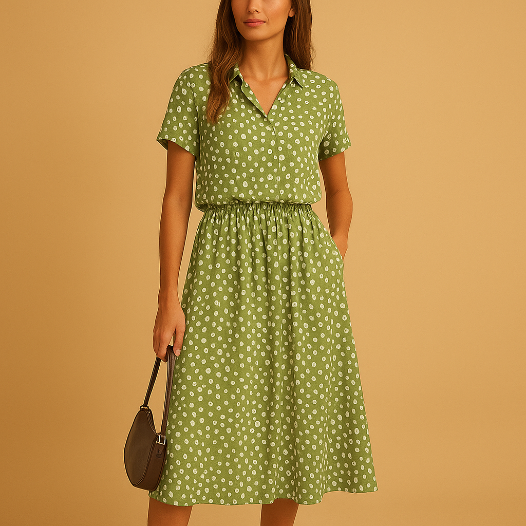 Jolene | Women’s Midi Summer Dress with V-Neck Wrap Front