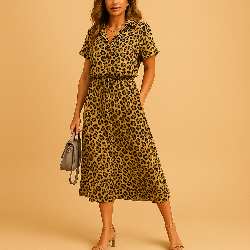 Jolene | Women’s Midi Summer Dress with V-Neck Wrap Front