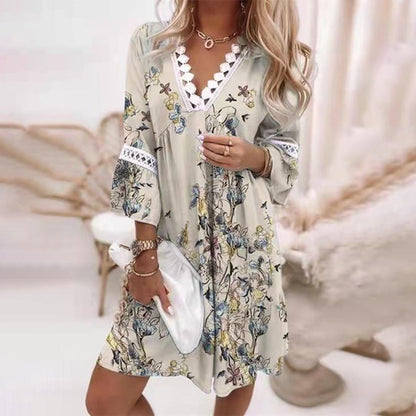 Harper | Women’s Bohemian V-Neck Midi Dress