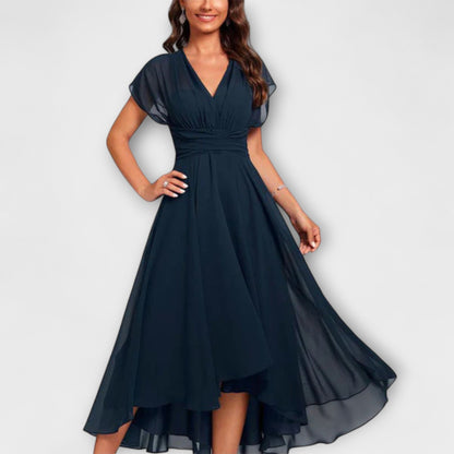 Marina | Women’s Summer V-Neck Flowy Cocktail Midi Dress