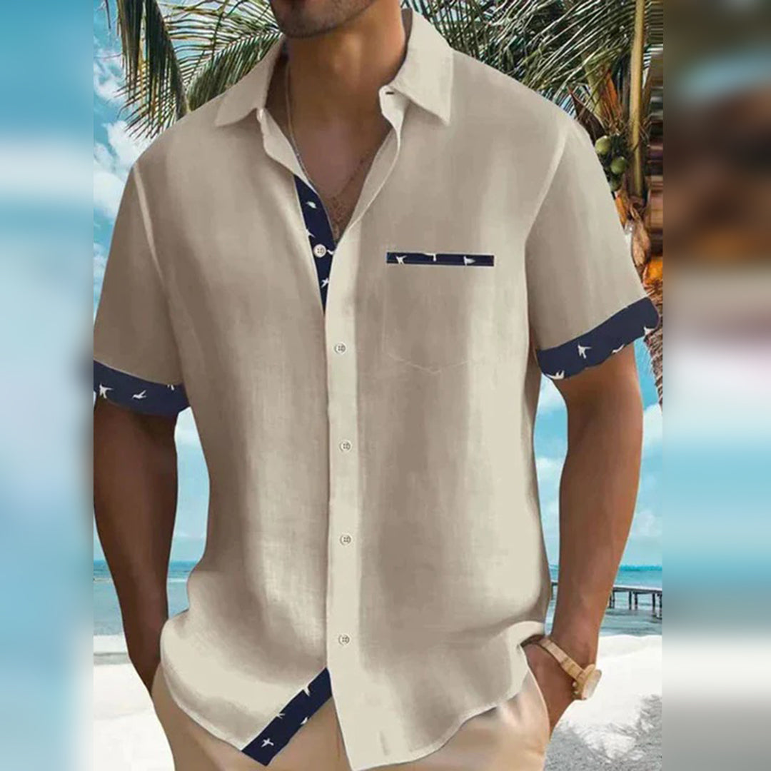 Theo | Men’s Lightweight Slim-Fit Beach Shirt with Breathable Linen