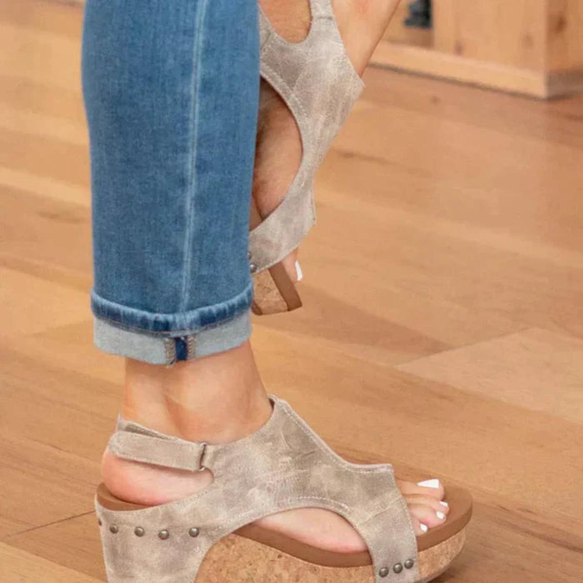 Tansy | Women’s Slip-On Open Toe Wedge Sandals