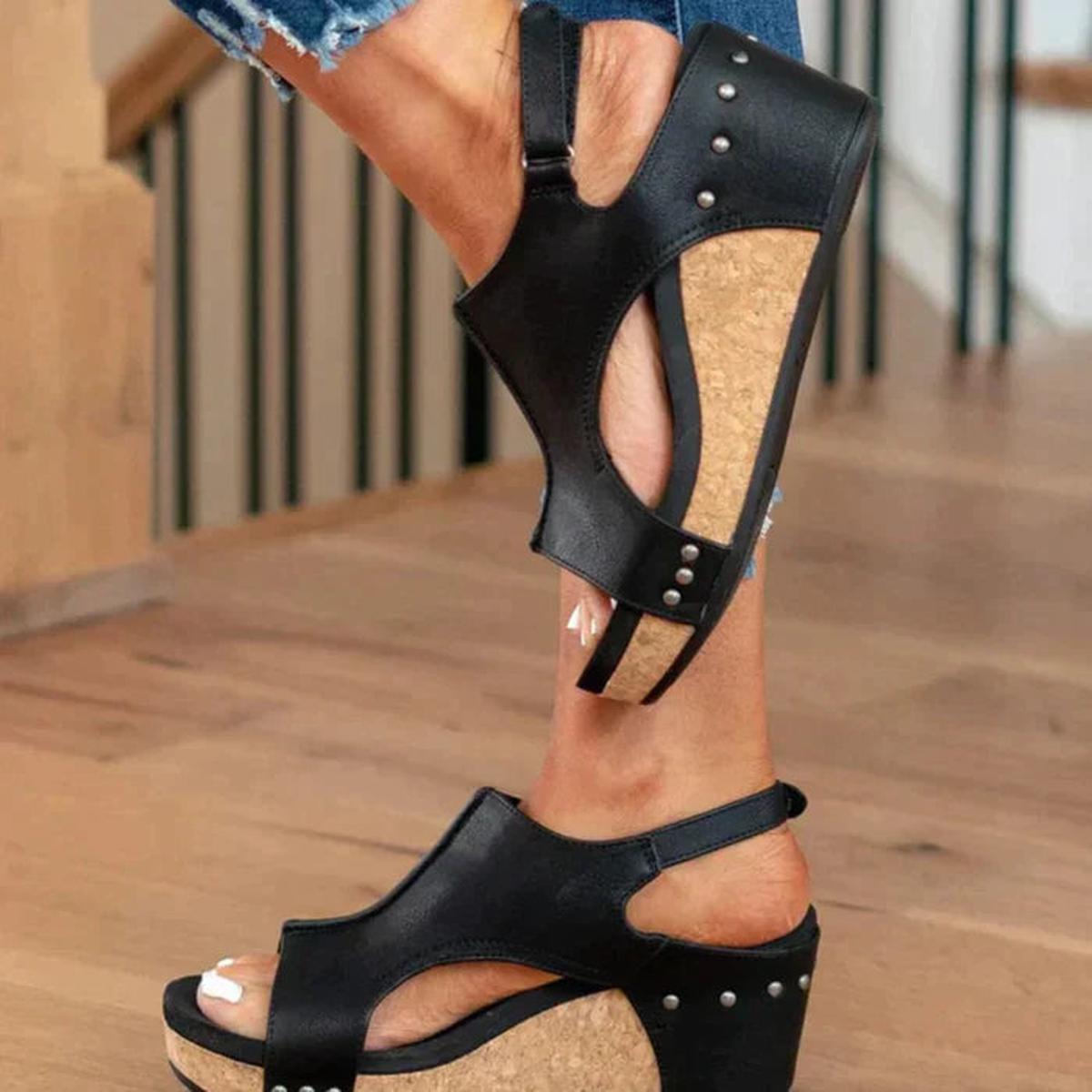 Tansy | Women’s Slip-On Open Toe Wedge Sandals