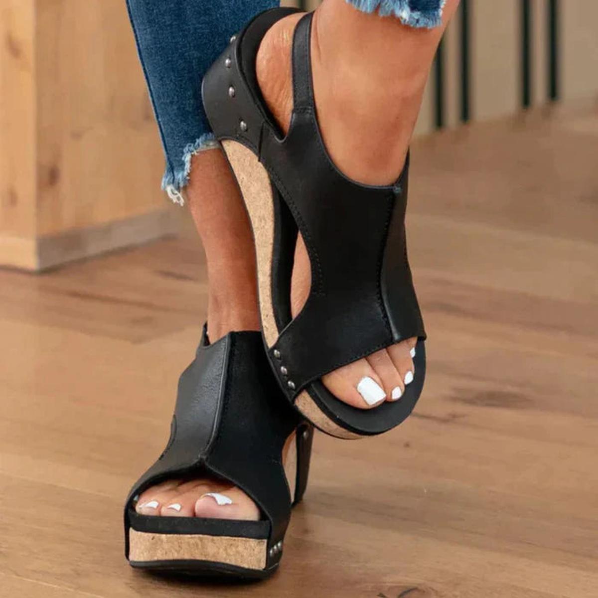 Tansy | Women’s Slip-On Open Toe Wedge Sandals