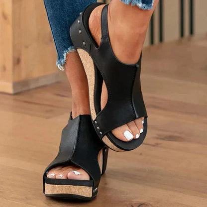 Tansy | Women’s Slip-On Open Toe Wedge Sandals