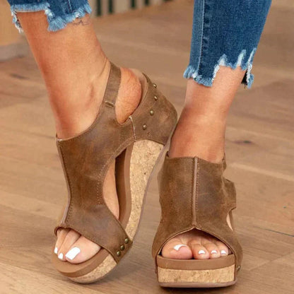 Tansy | Women’s Slip-On Open Toe Wedge Sandals