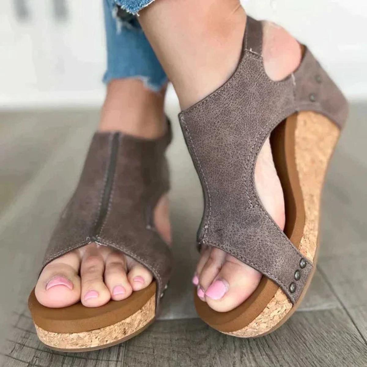 Tansy | Women’s Slip-On Open Toe Wedge Sandals