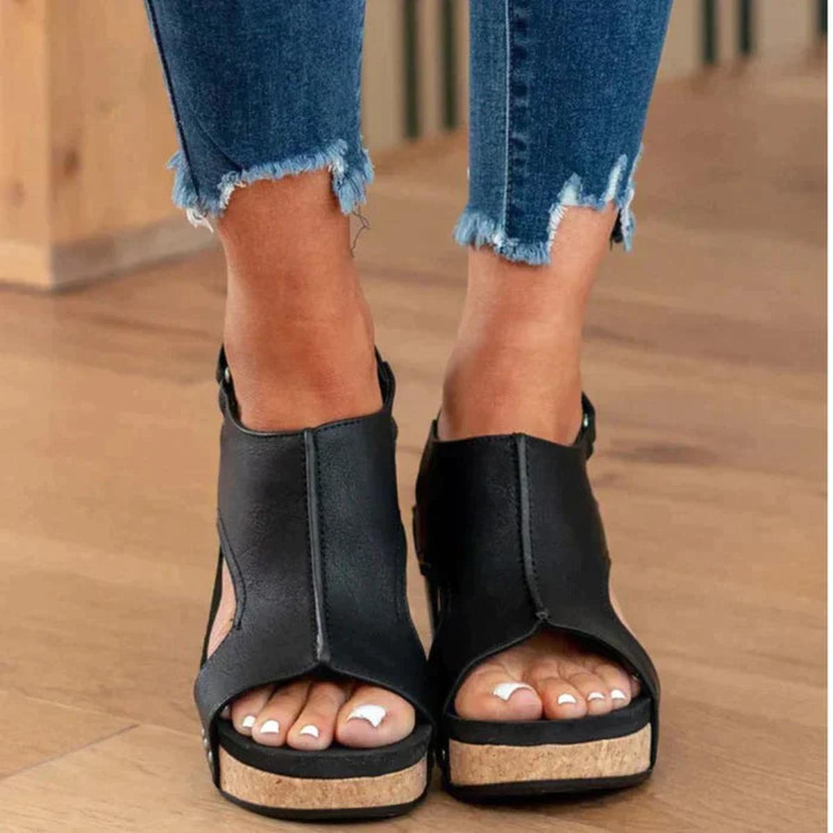 Tansy | Women’s Slip-On Open Toe Wedge Sandals
