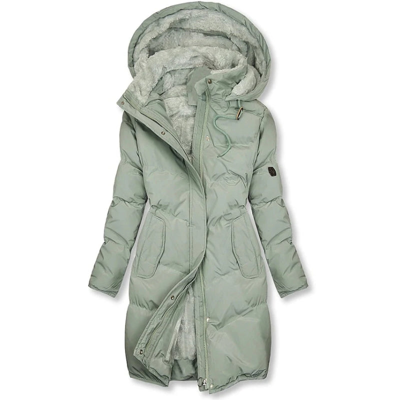 Maurie | Women’s Long Hooded Winter Jacket with Full Zip Closure