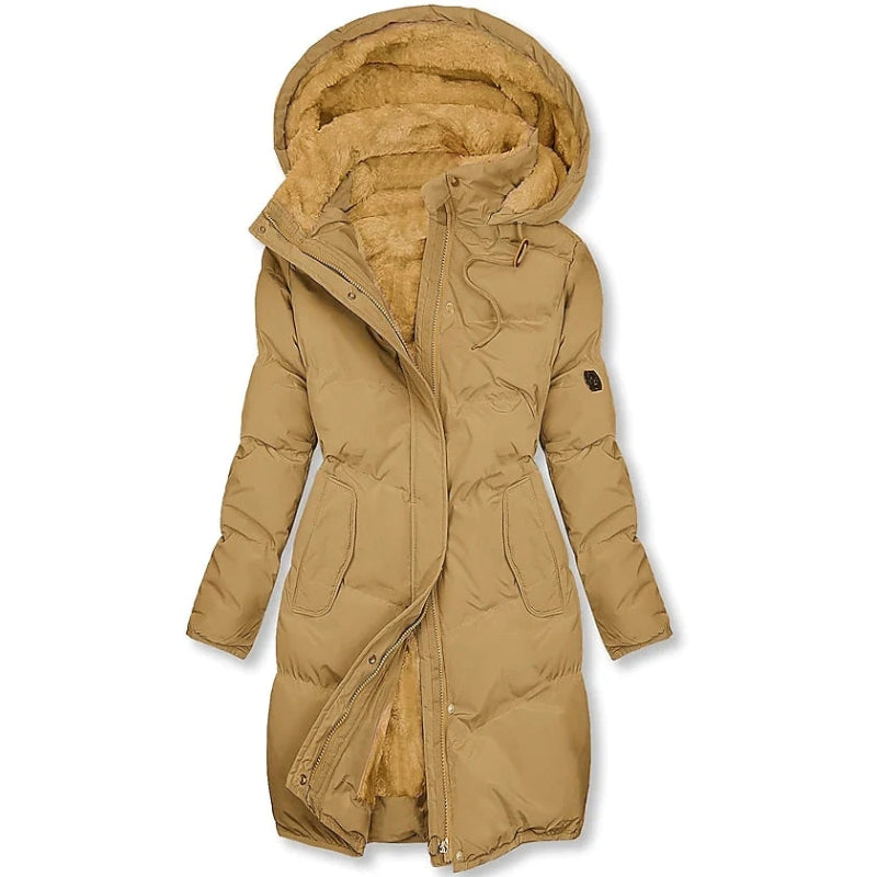 Maurie | Women’s Long Hooded Winter Jacket with Full Zip Closure
