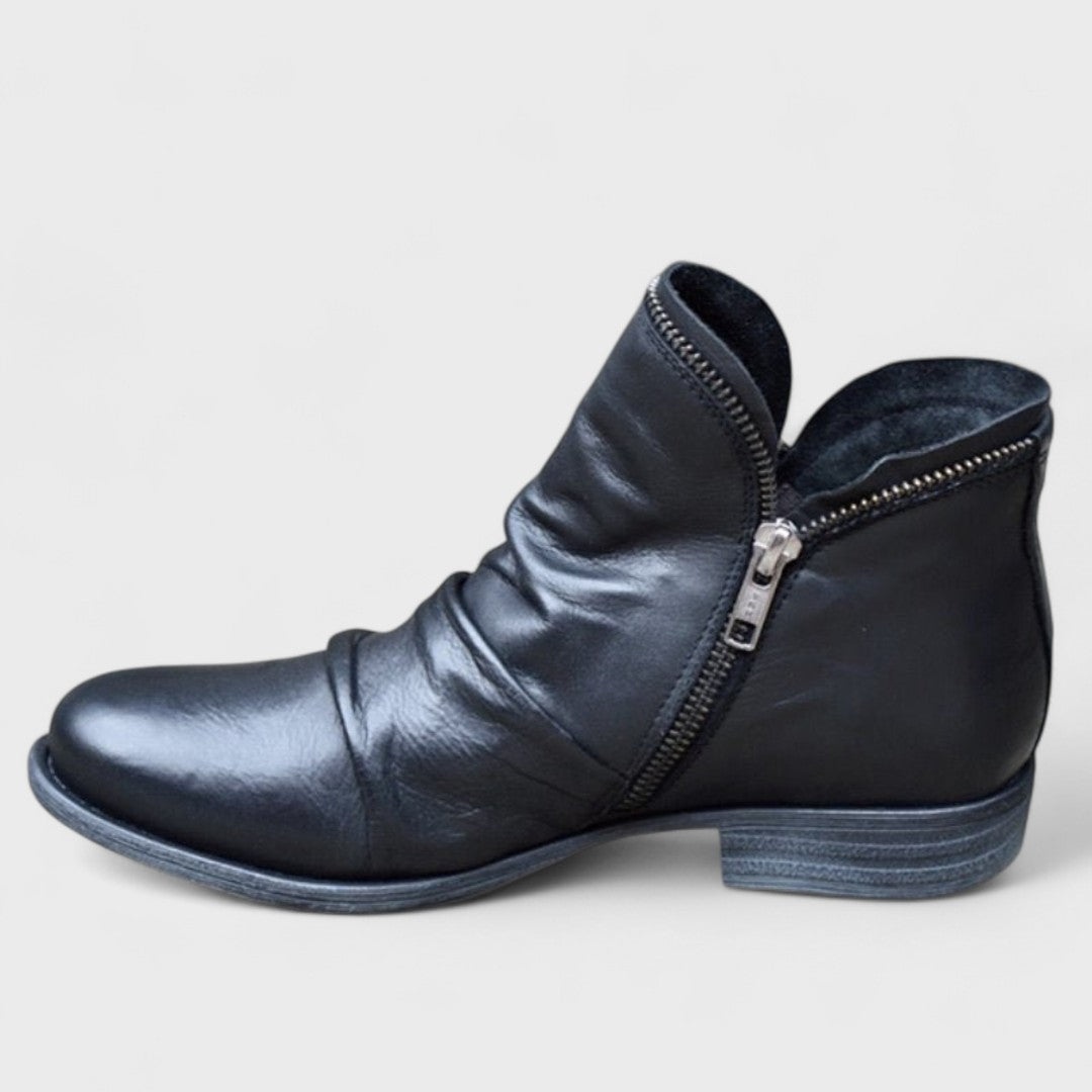 Violet | Women’s Leather Side-Zip Short Ankle Boots