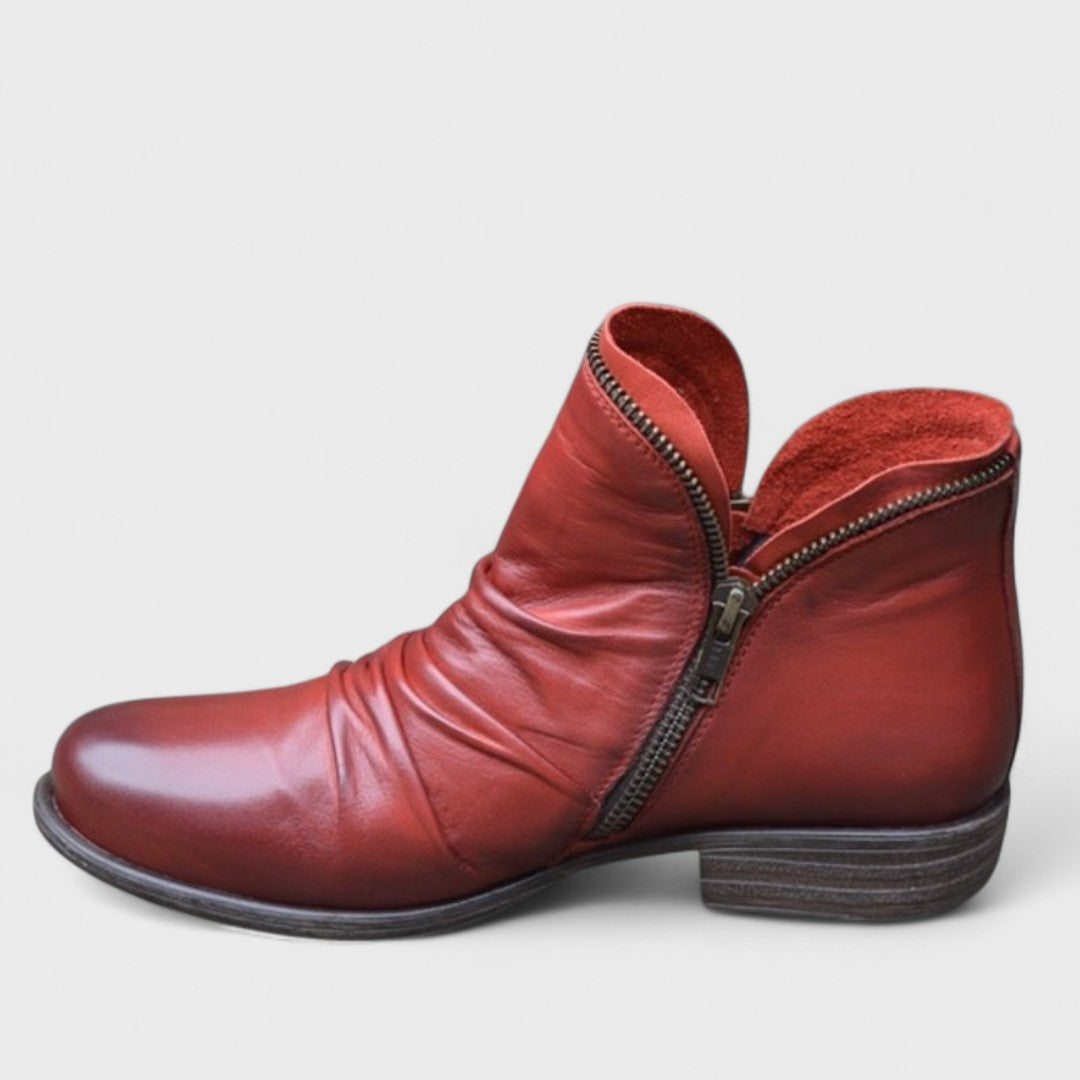 Violet | Women’s Leather Side-Zip Short Ankle Boots