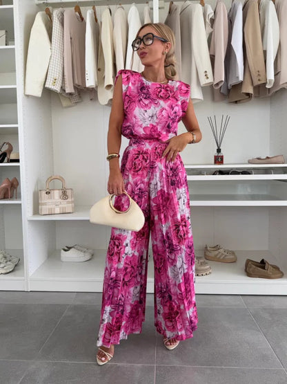 Gina | Women’s Chic Pleated Trousers and Top Set