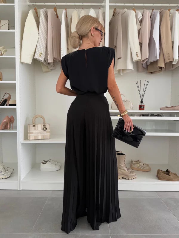 Gina | Women’s Chic Pleated Trousers and Top Set