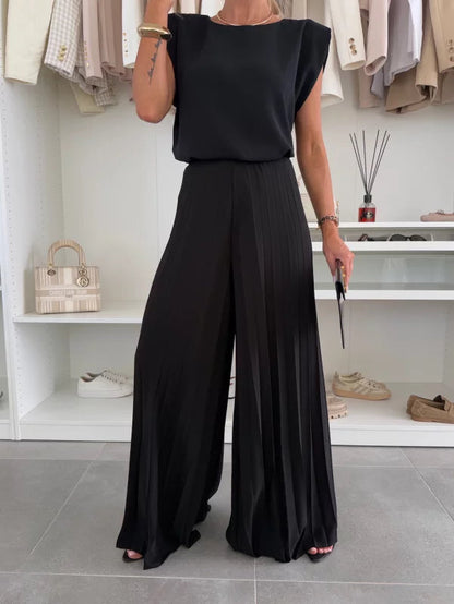 Gina | Women’s Chic Pleated Trousers and Top Set