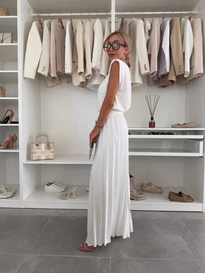 Gina | Women’s Chic Pleated Trousers and Top Set