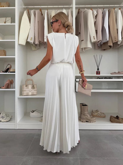 Gina | Women’s Chic Pleated Trousers and Top Set