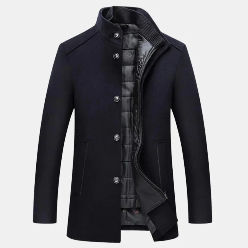 Miles | Men’s Button-Up Winter Trench Coat with Warm Inner Lining