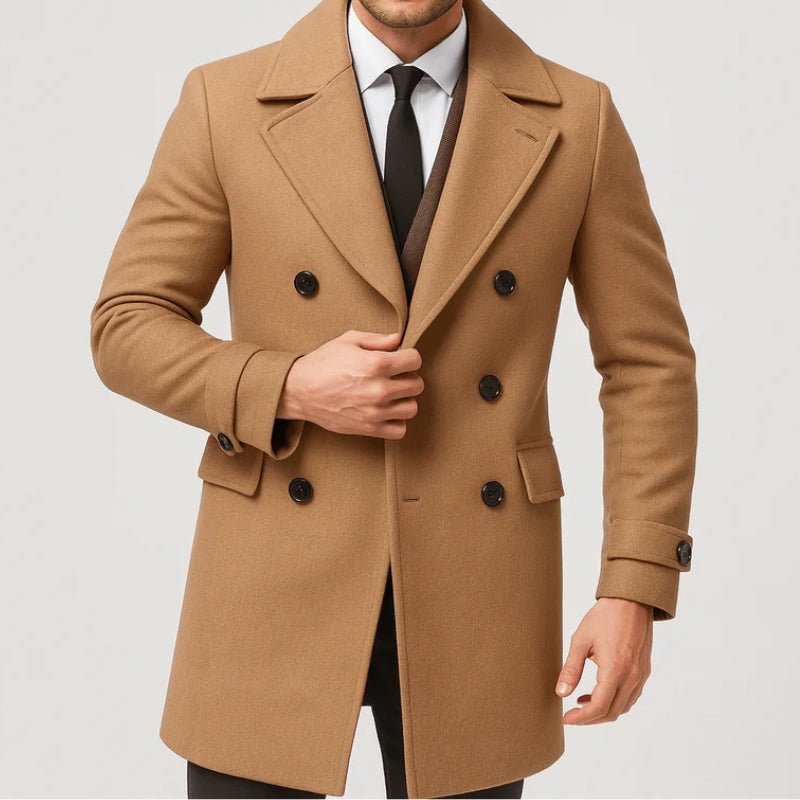 Nathan | Men’s Formal Double-Breasted Long Trench Coat