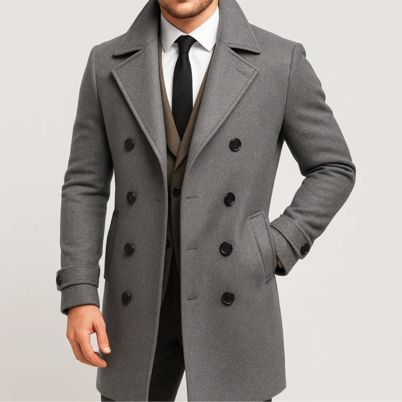 Nathan | Men’s Formal Double-Breasted Long Trench Coat