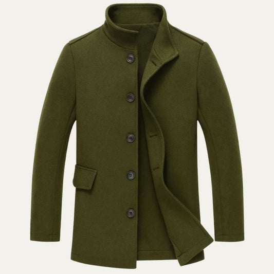 Patrick | Men’s Coat with Structured Collar and Button Closure
